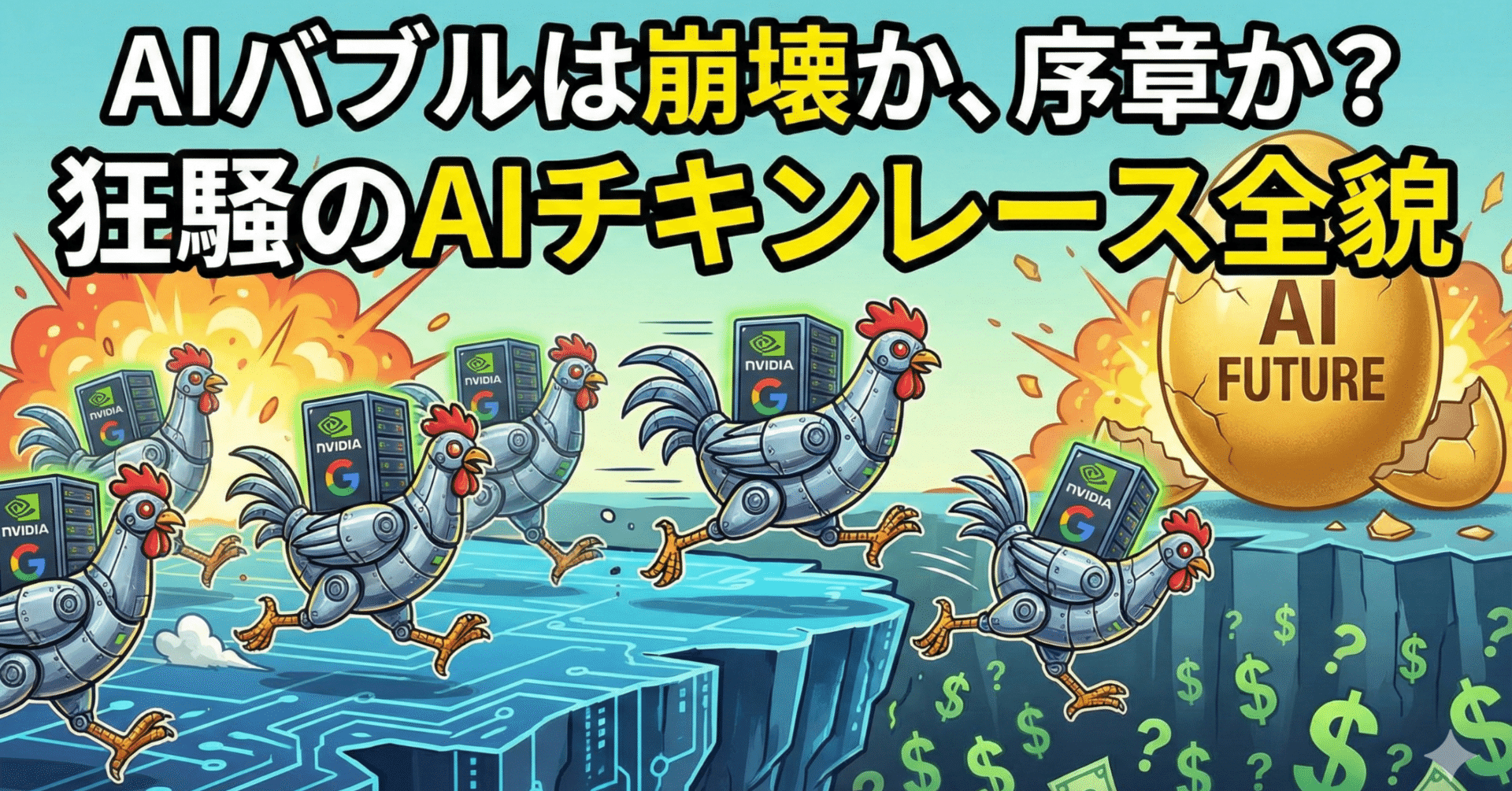 NVIDIA圧勝の裏で進行する「AIチキンレース」の全貌。熱狂を支える危うい「傭兵」たちの実態｜タカスケ