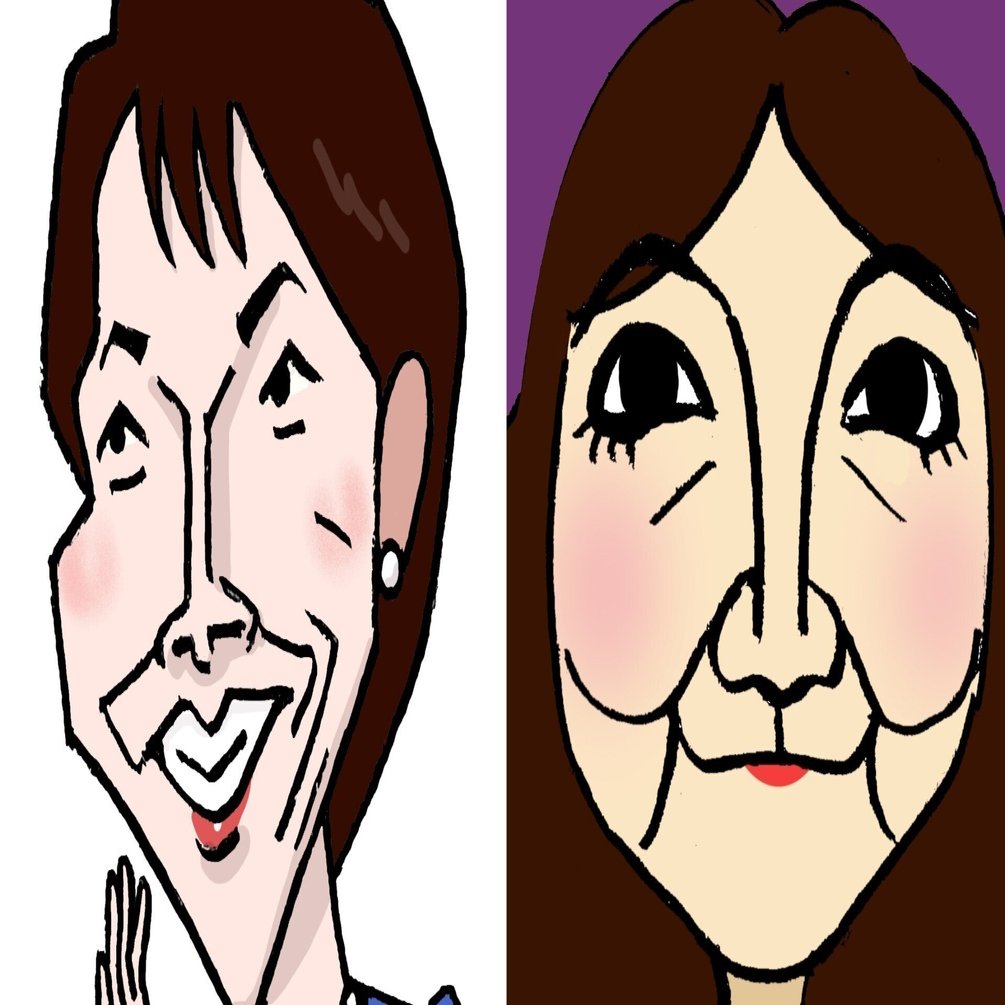 ま1617　似顔絵 最恐コンビ｜似顔絵師 しばじゅん