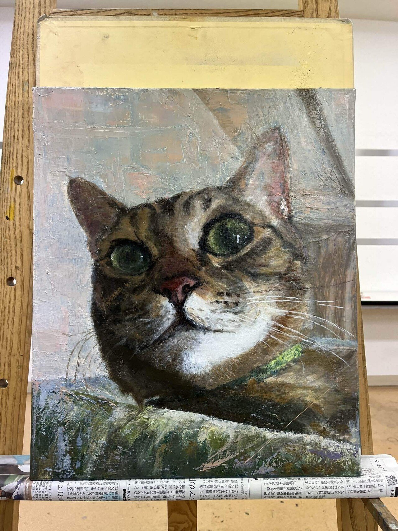 油絵の投稿「飼い猫のボクちゃん」 文字数479字｜メタオ屋 シュン