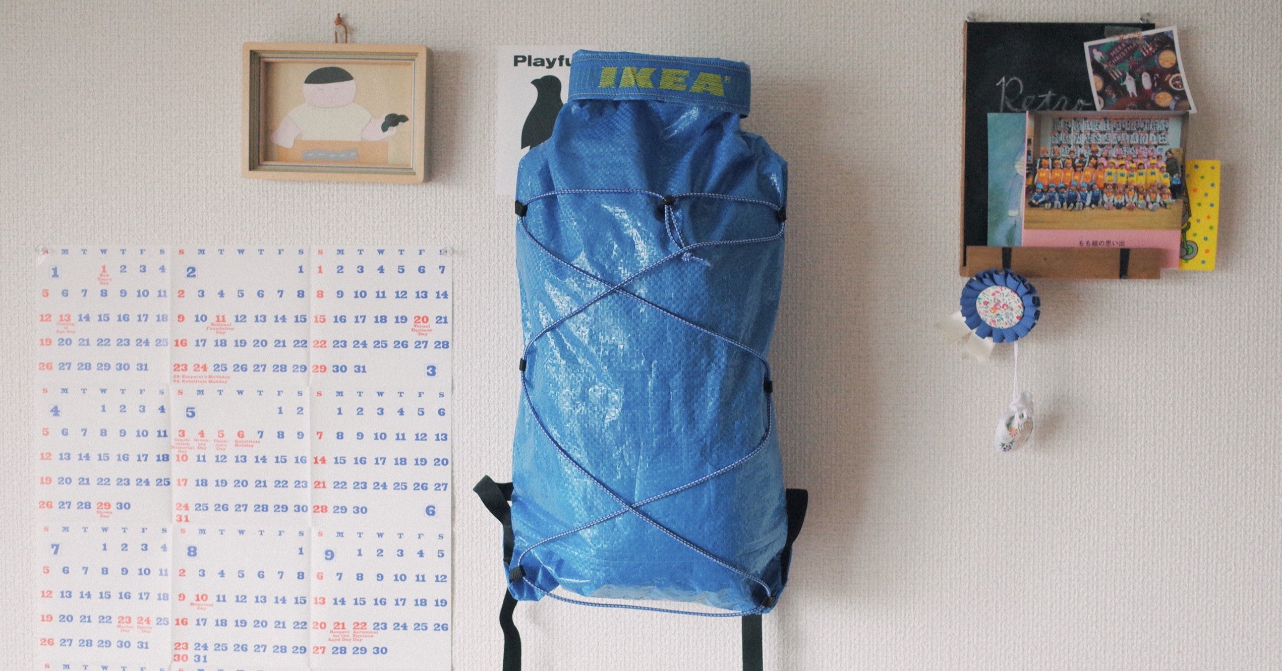 Ikeaの青いバッグでバックパックをつくった Okada Yusuke Note