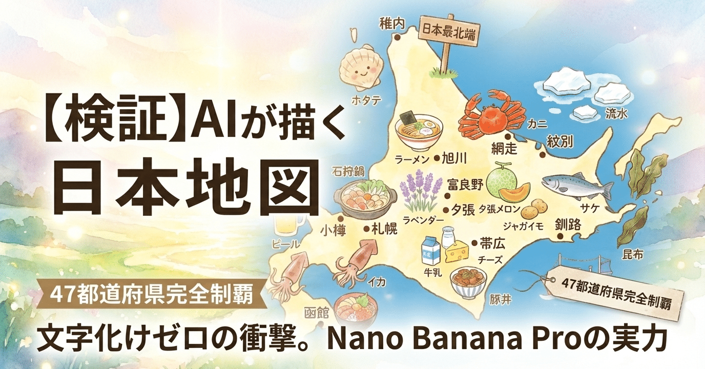 文字化けなし】画像生成AIで「47都道府県・特産物マップ」を作ってみた