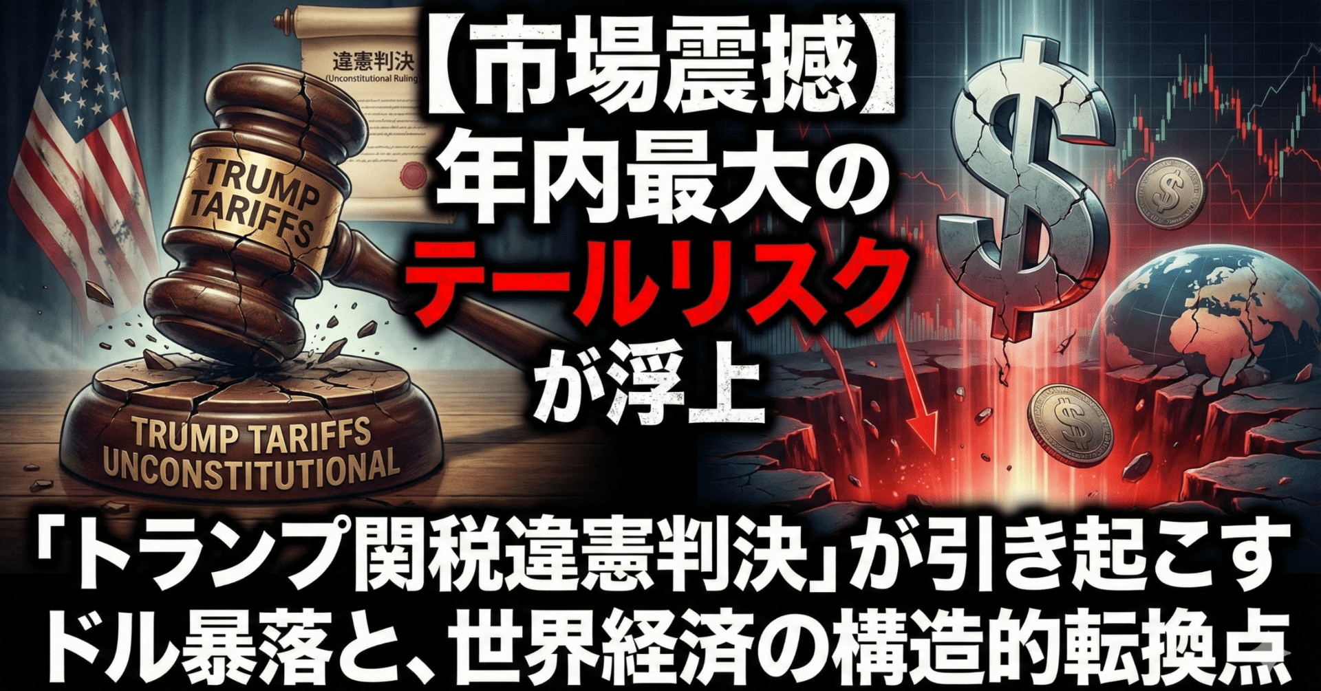 市場震撼】年内最大のテールリスクが浮上。「トランプ関税違憲判決」が引き起こすドル暴落と、世界経済の構造的転換点｜日本個別株デューデリジェンスセンター