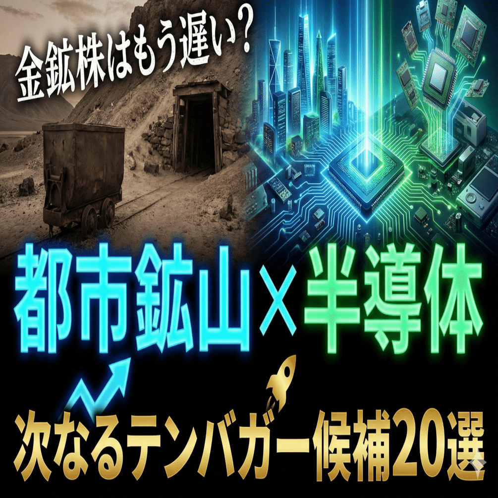 緊急特集】金鉱株はもう遅い？プロが密かに仕込む「都市鉱山×半導体