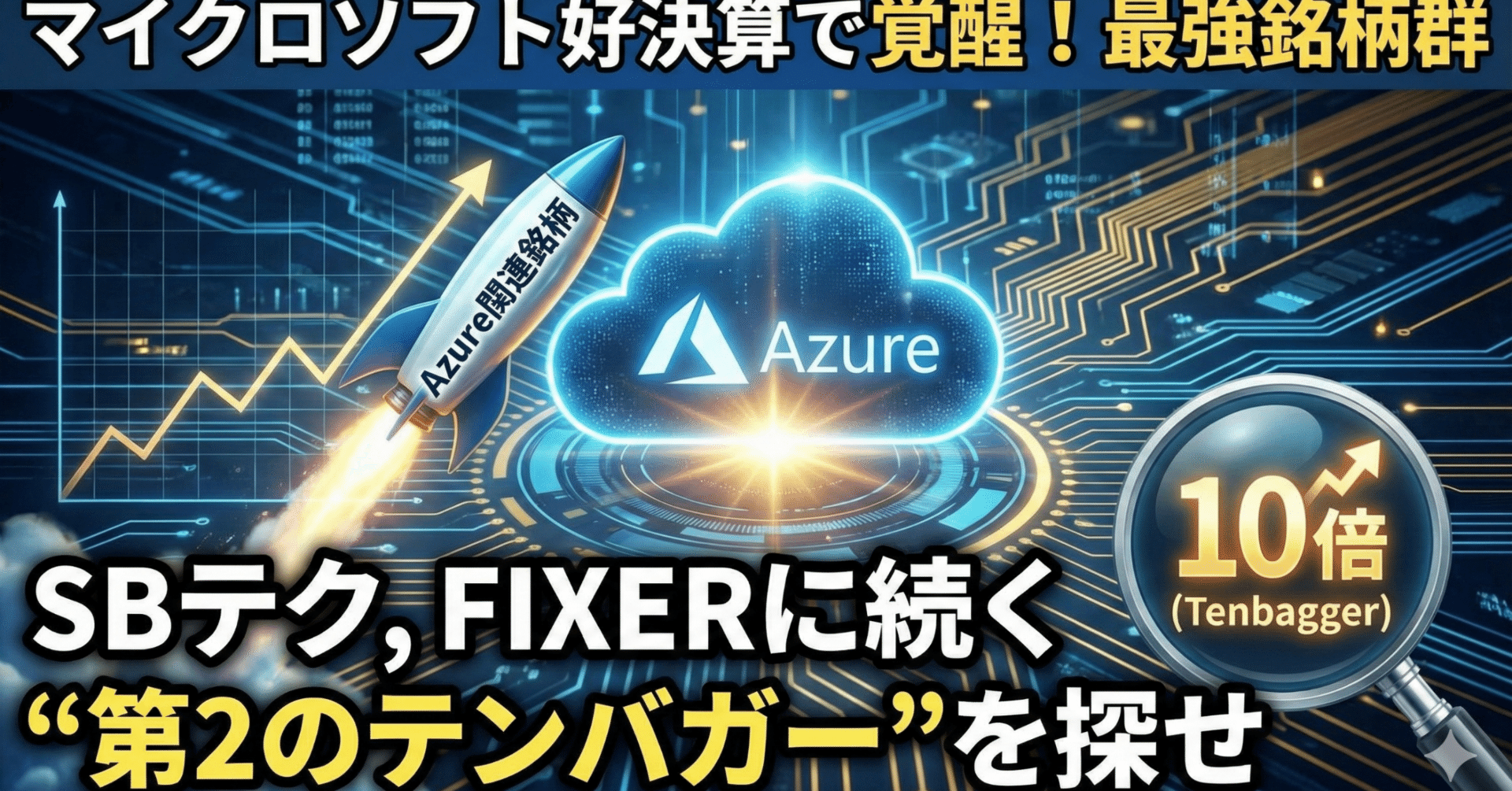 日本株戦略】マイクロソフト好決算で覚醒する「Azure関連」の最強銘柄群。SBテク、FIXERに続く