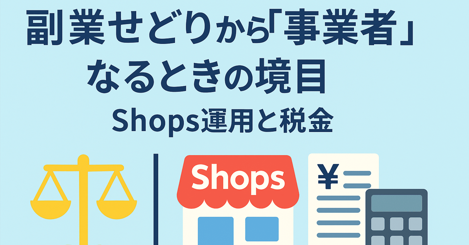 副業せどりから「事業者」扱いになるときに考えたい、メルカリShops運用と税金の境目｜タスクタナカ｜フリマのツール開発者