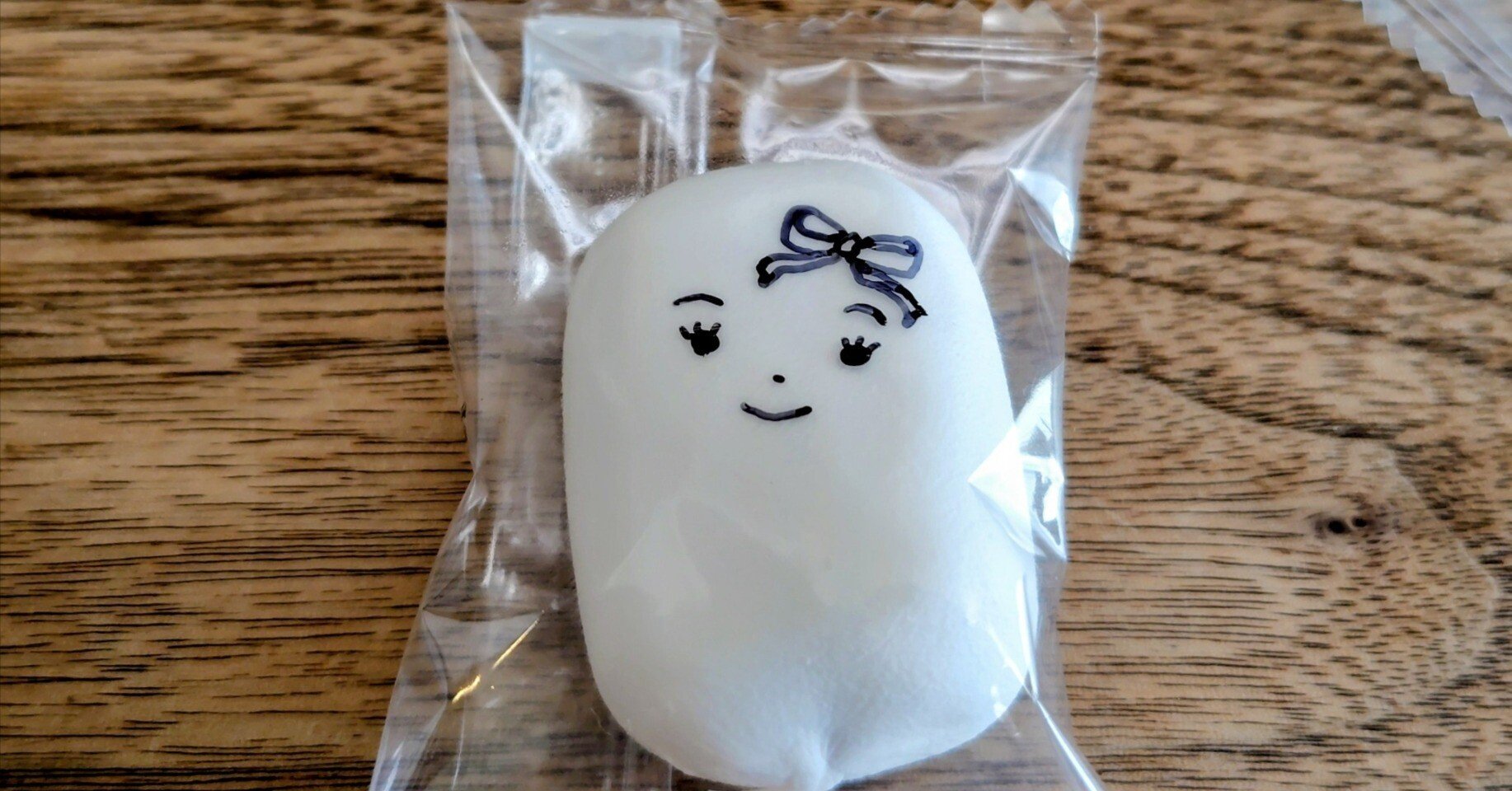 マシュマロ様確認 マシュマロに顔かいてみた｜humble_progress