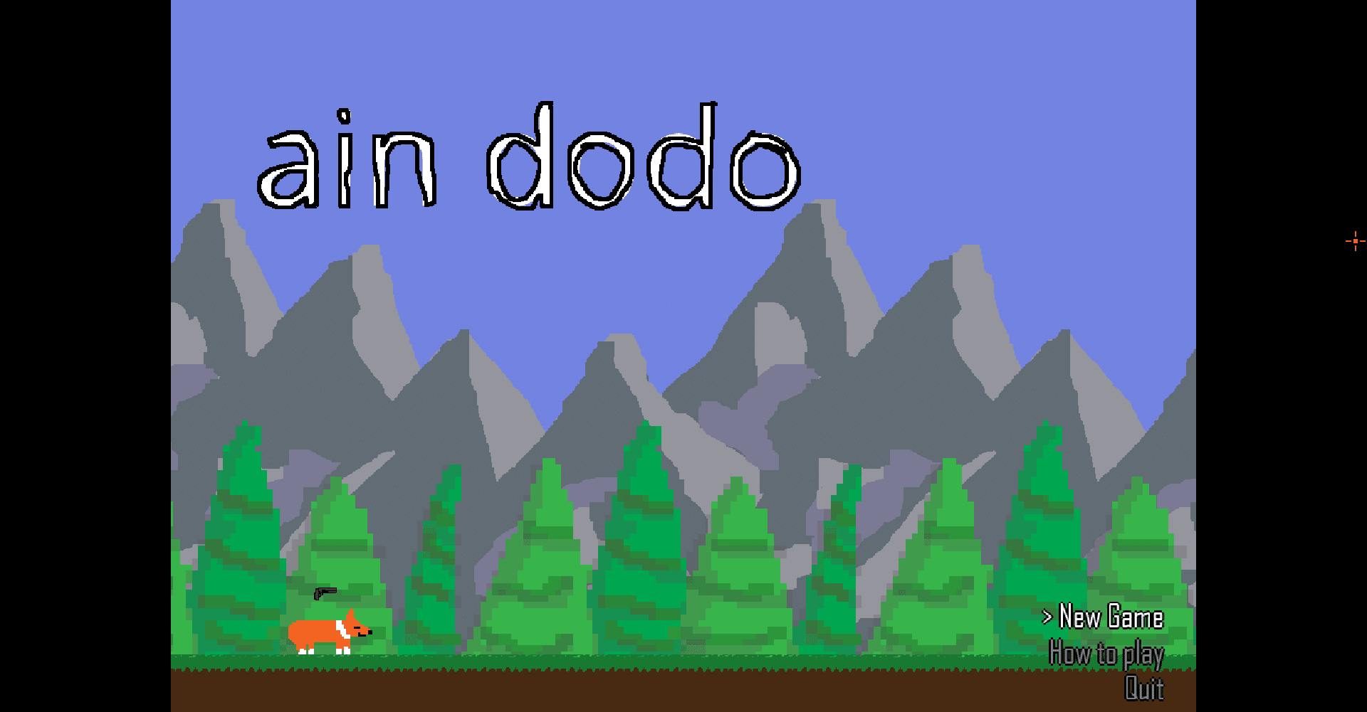 犬の上に浮いている銃で敵を倒せ Ain Dodo をプレイ らっせる Note