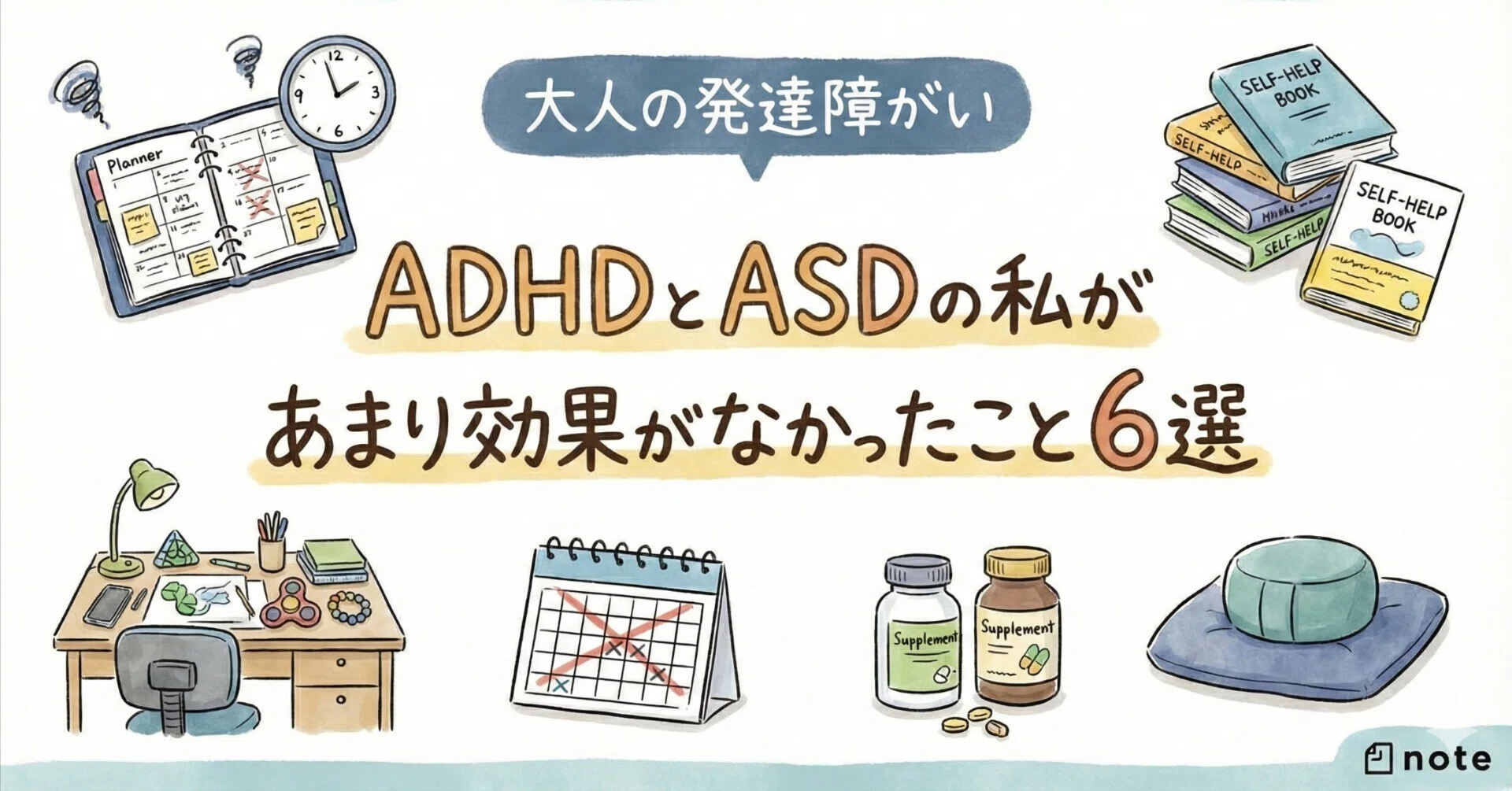 ADHDとASDの私が試してもあまり効果がなかったこと6選｜なぎさ｜凸凹脳 