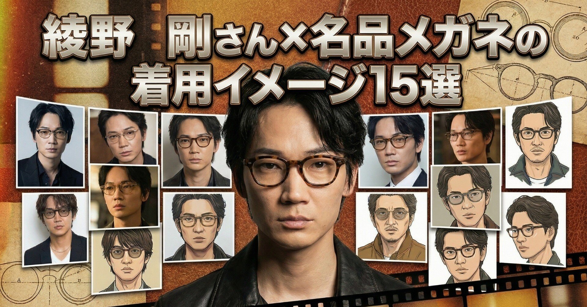カッコイイ】綾野剛さん×名品メガネの着用イメージ15選｜大人ブランド
