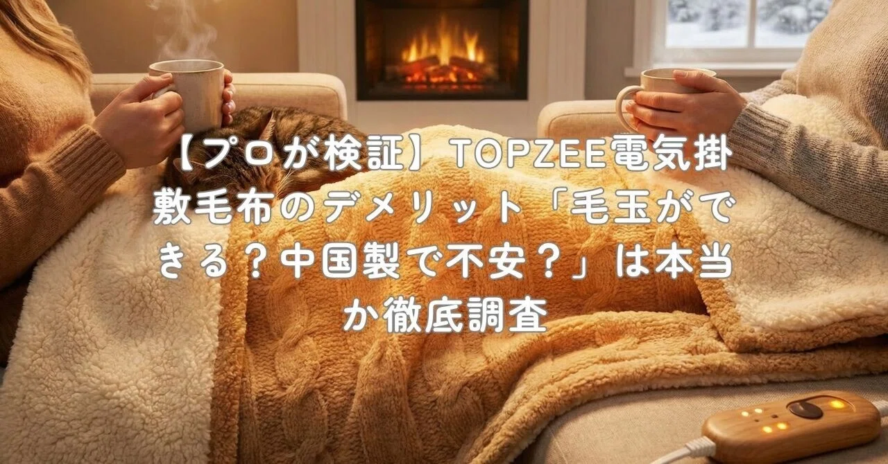プロが検証】TOPZEE電気掛敷毛布のデメリット「毛玉ができる？中国製で