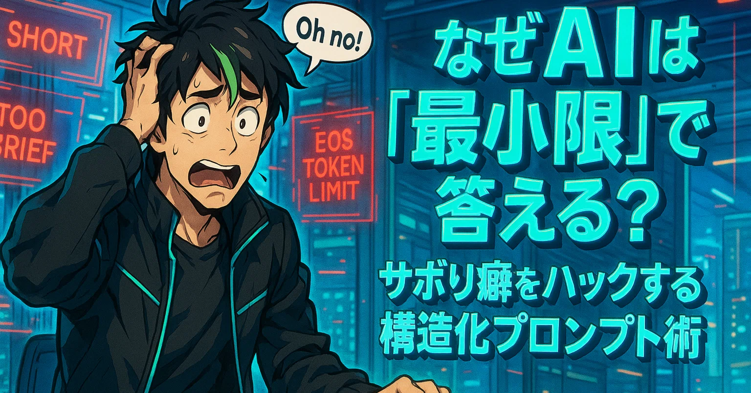ai様 リクエスト 3点 まとめ商品 なぜAIは「最小限」で答えるのか？サボり癖をハックする構造化