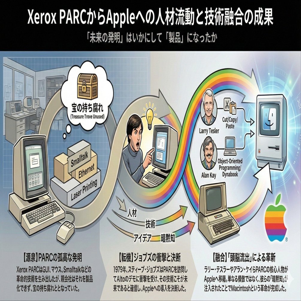 Xerox PARCからAppleへの人材流動と技術融合の成果｜Izumi OKANO