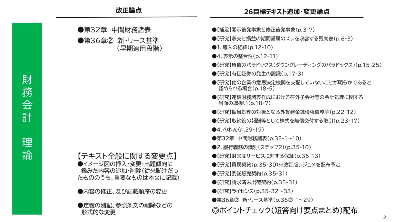 77 TAC経営学 26目標からの教材/サポート強化🔥(各科目25→26改正論点