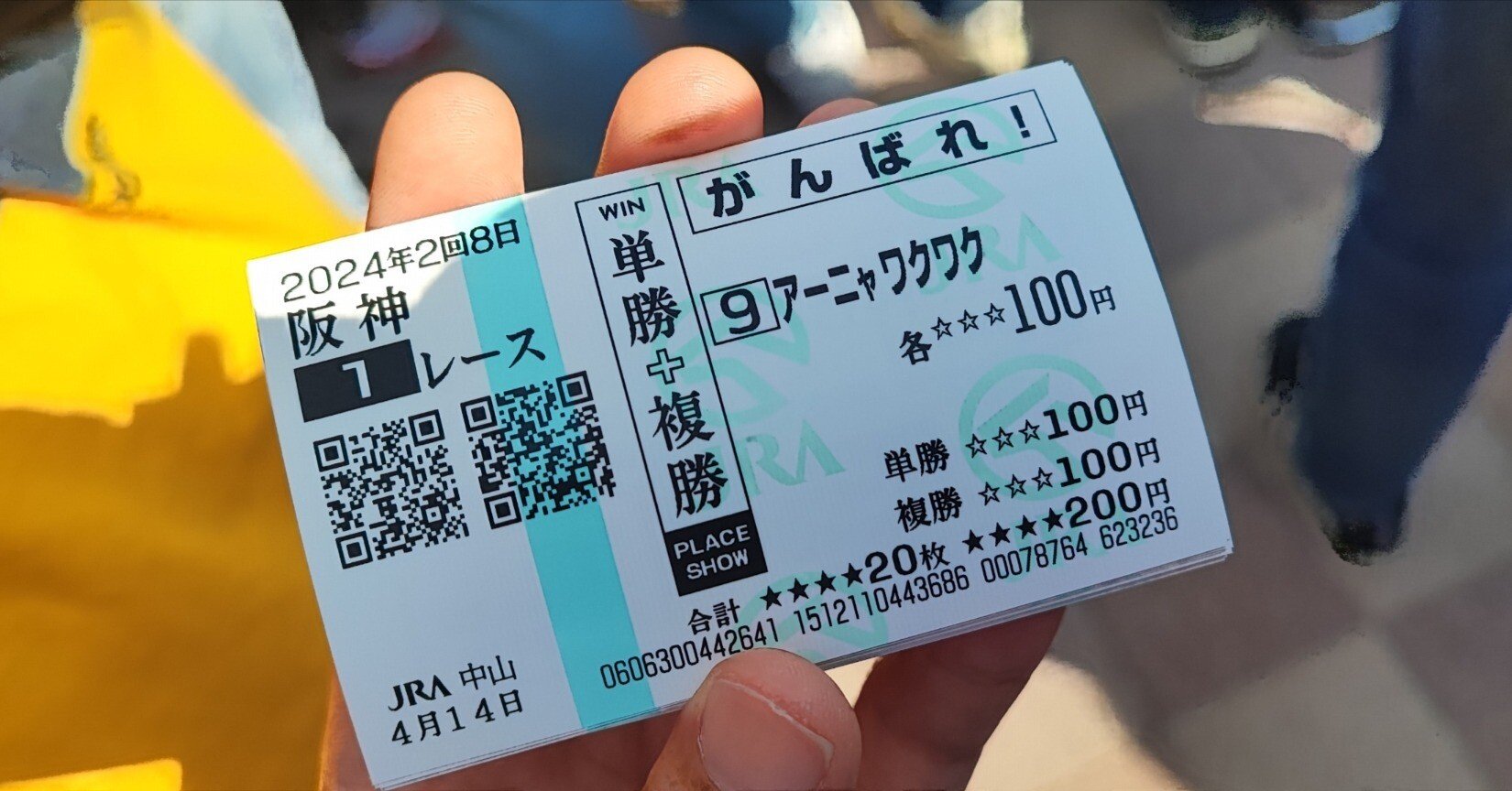 スイープトウショウ現地単勝馬券 スイープトウショウ現地単勝馬券