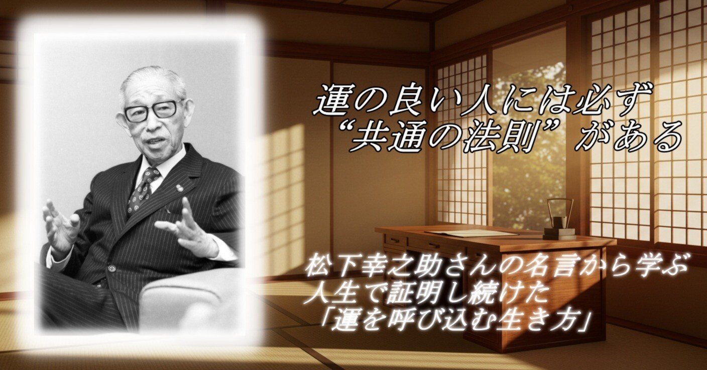 運のいい人が必ず実践している3つの法則――松下幸之助さんが遺した“人生