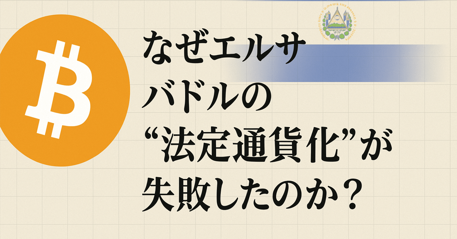 なぜエルサルバドルの“ビットコイン法定通貨化”は失敗したのか❓──現場のリアルから読み解く「国家×暗号資産」の限界｜投資FPポルカ