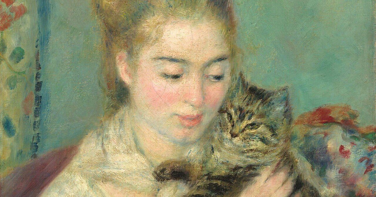 🐱 ルノワールの猫が目を覚ます――《猫を抱く女性》光と呼吸の物語｜The