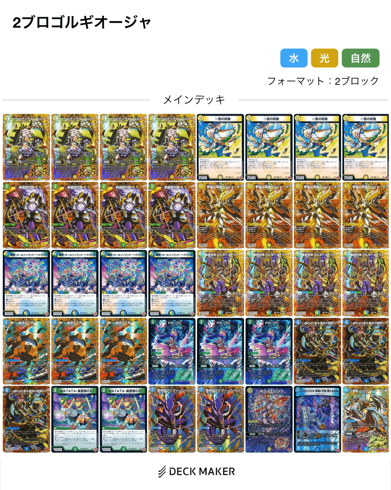 ゴルギーオージャー 2ブロック デッキ40枚セット 2ブロック]エリア予選関東大会Cブロック優勝！アナザーワールド入り