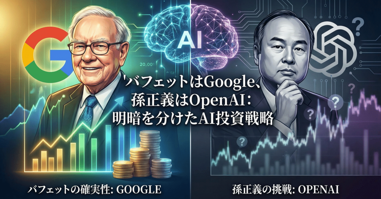 バフェットはGoogle、孫正義はOpenAI：明暗を分けたAI投資戦略」｜株Times （カブタイムズ）
