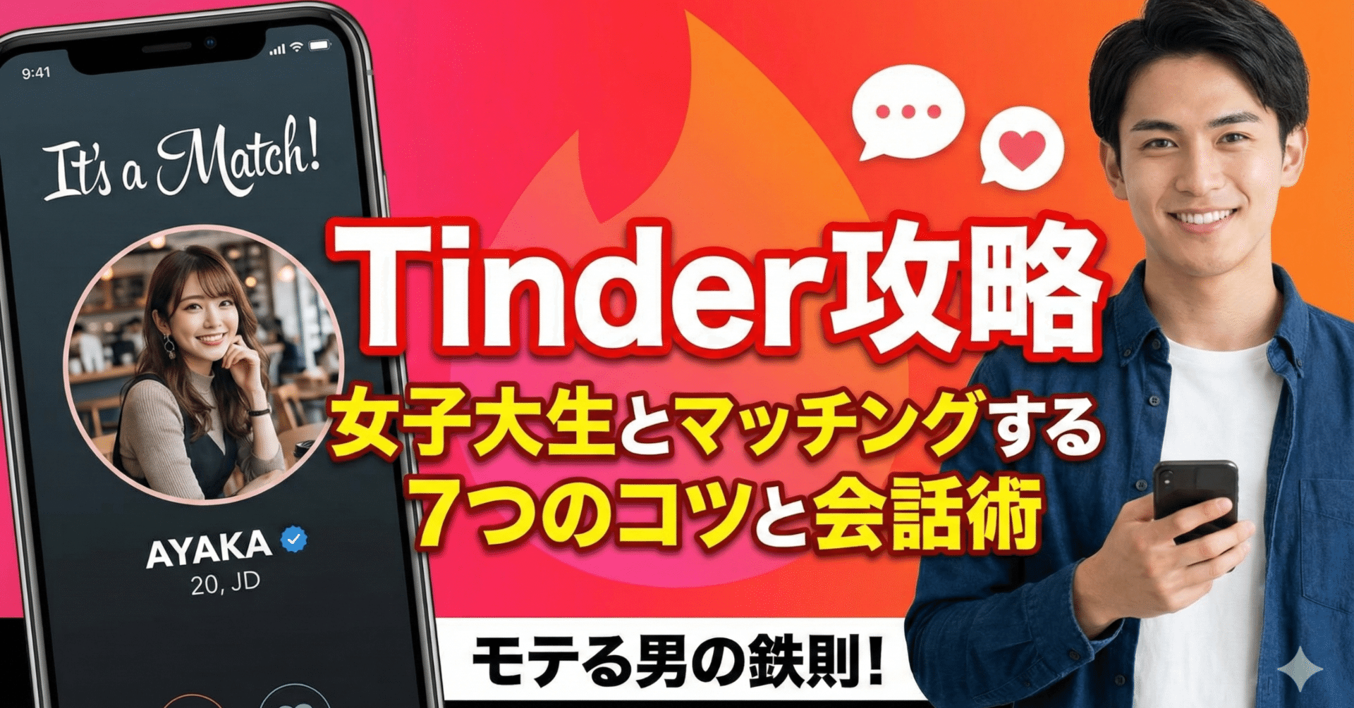 Tinder攻略｜女子大生とマッチングする7つのコツと会話術｜NAOYA 恋愛研究所所長