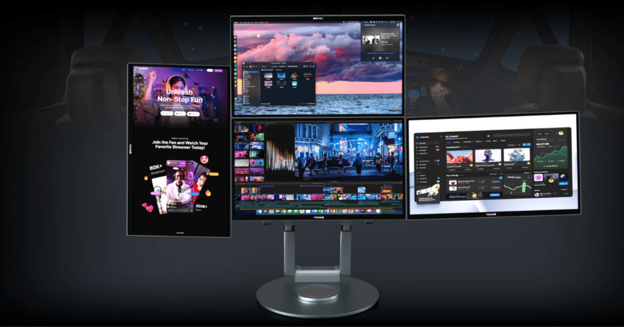 Wisee Cockpit Monitor 15.6inchで机をコックピット化5画面マルチ