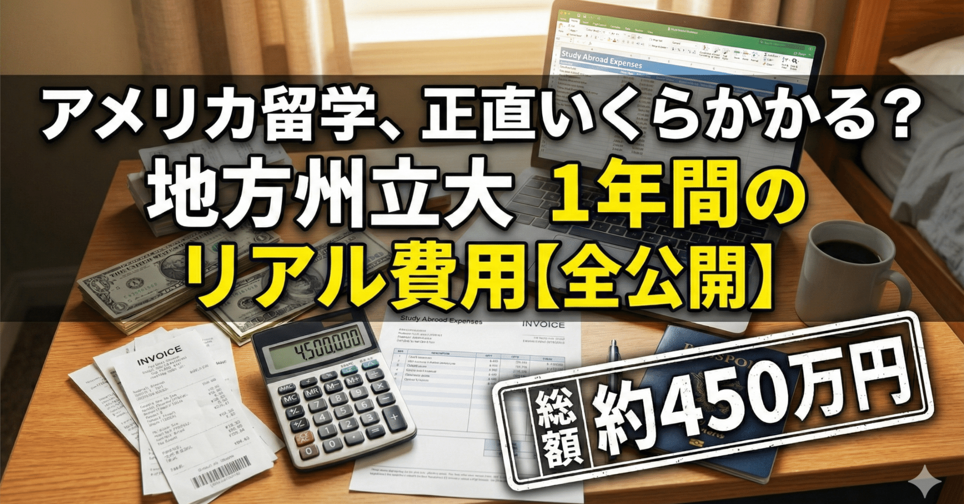 総額450万円】アメリカ田舎の州立大学に1年通った留学生のリアルな学費・生活費まとめ｜オールA米国CS留学生の勉強ログ