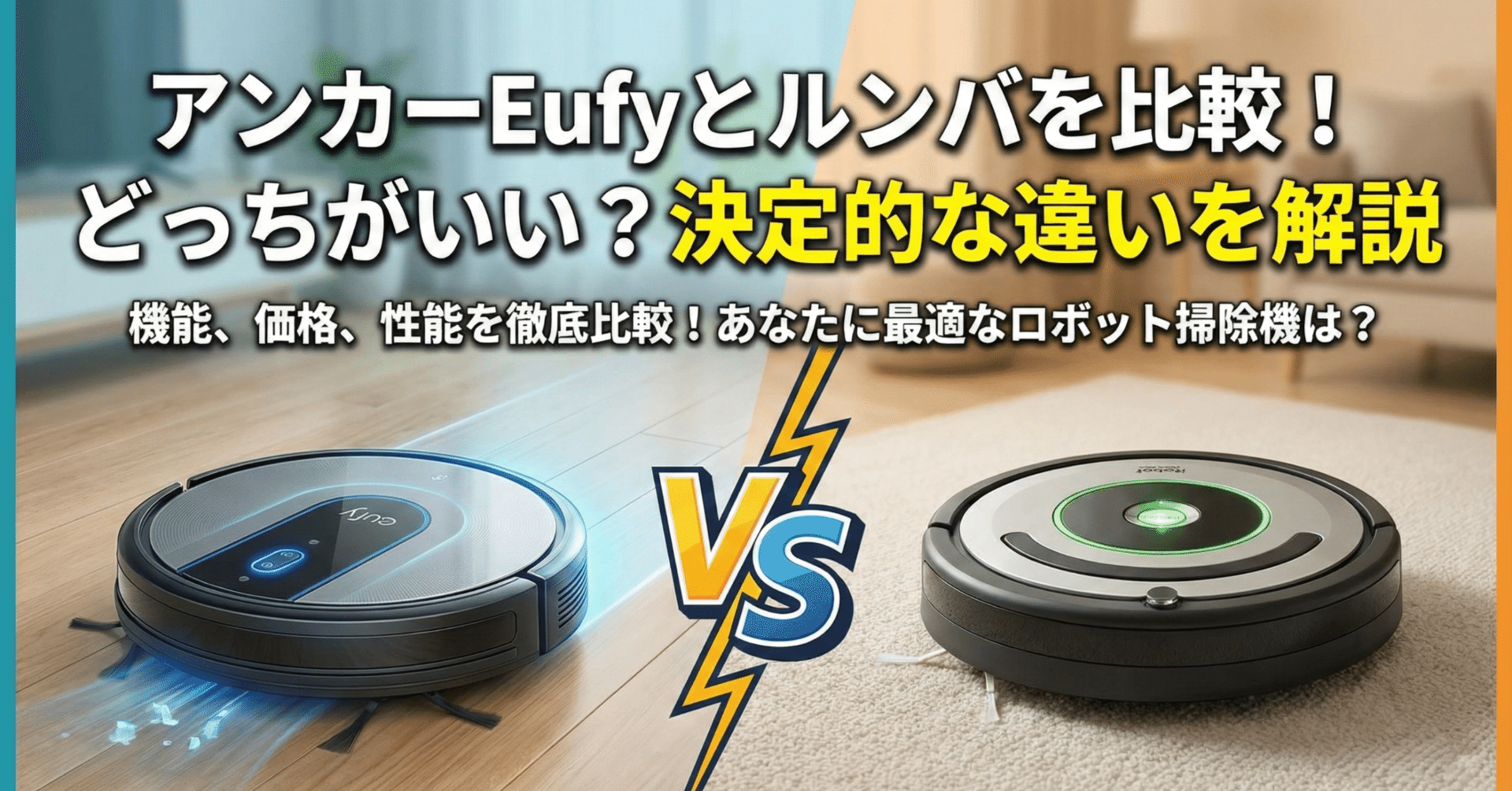 お掃除ロボット　アンカーユーフィー（ルンバ） 比較表つき】Eufy (ユーフィ) あなたにぴったりのロボット掃除機選び