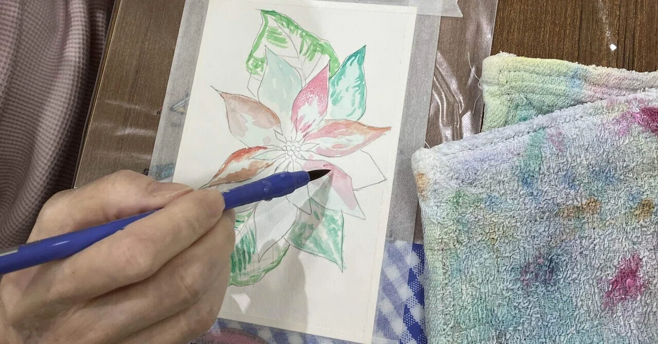 高齢者施設での水彩画｜浅野なつき