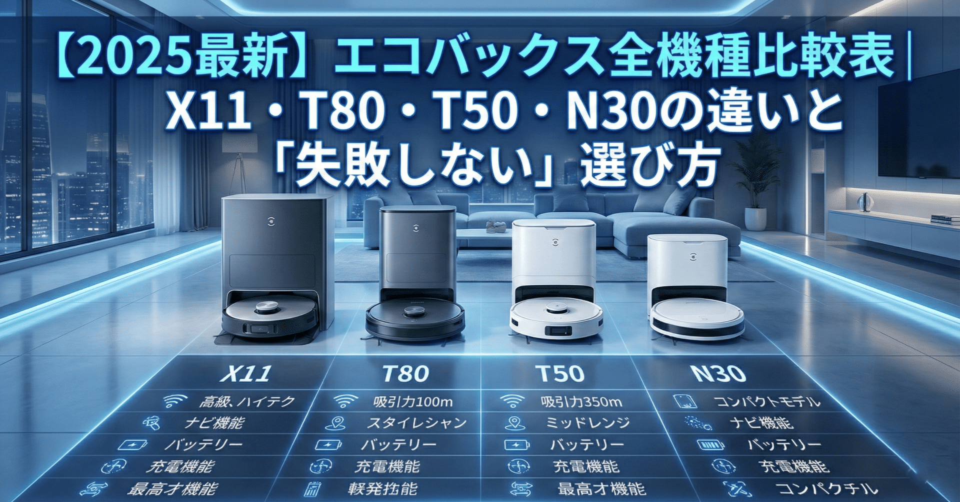2025年最新】エコバックス全機種比較表｜X11・T80・T50・N30の違いと