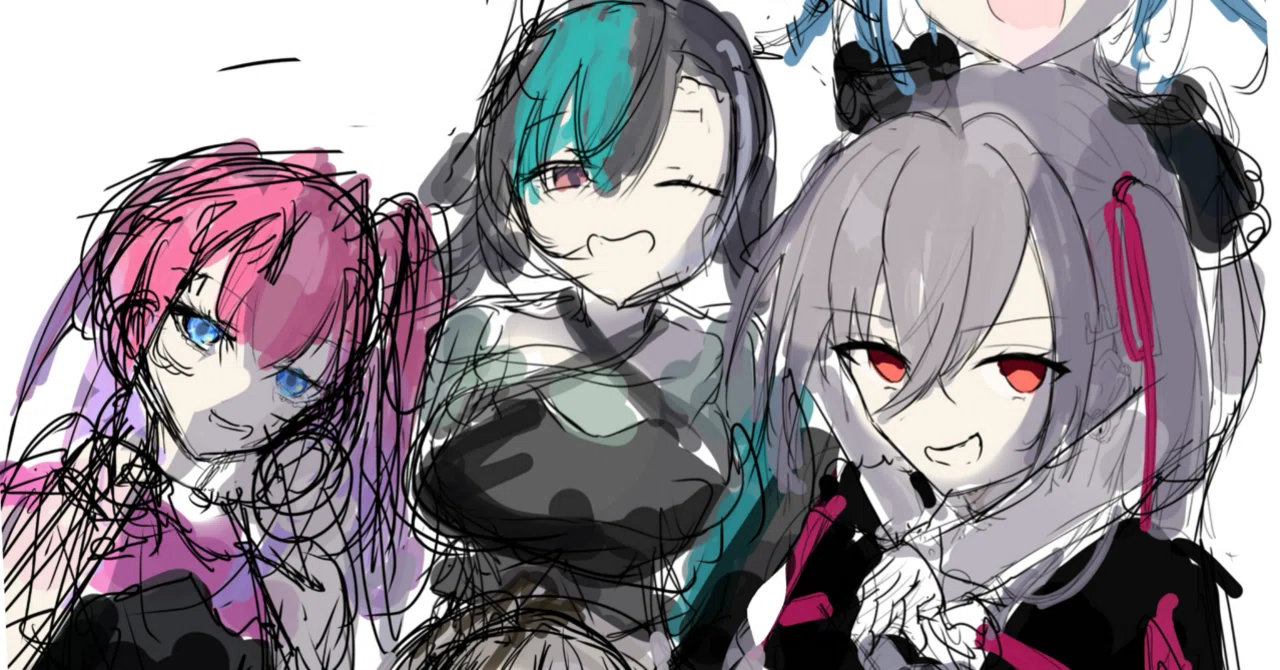 集合絵の色ラフ完成！！｜あかさたな_イラスト