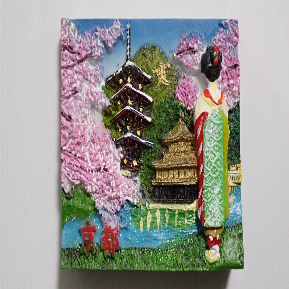 京都 金閣寺と五重塔と舞妓のご当地マグネット｜Wakaba Mark2