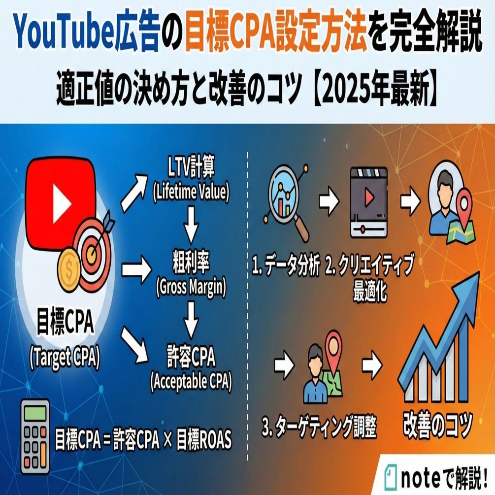 YouTube広告の目標CPA設定方法を完全解説｜適正値の決め方と改善のコツ【2025年最新】｜株式会社アドプラス