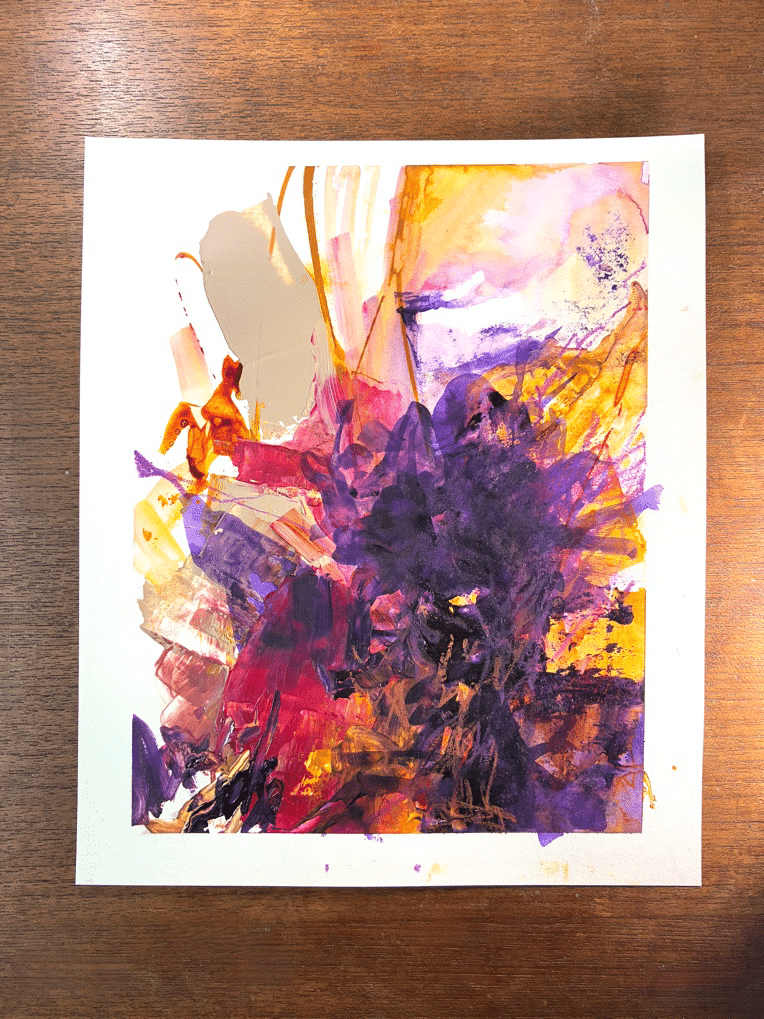 制作の裏側 今日の抽象画〜秋の重なりと光を描く〜｜きのしたかおり