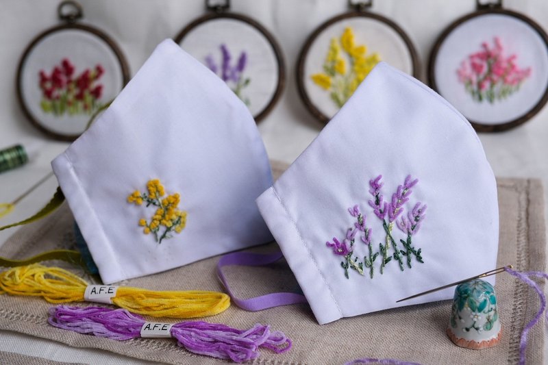 花刺繍の布マスク制作キットのご紹介 Art Fiber Endo Note 花刺繍の布マスク制作キットのご紹介 Art Fiber Endo Note