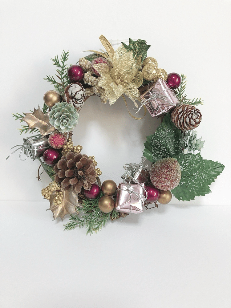 クリスマスリースデコパージュ作品 クリスマスデコレーション｜aquagreen16