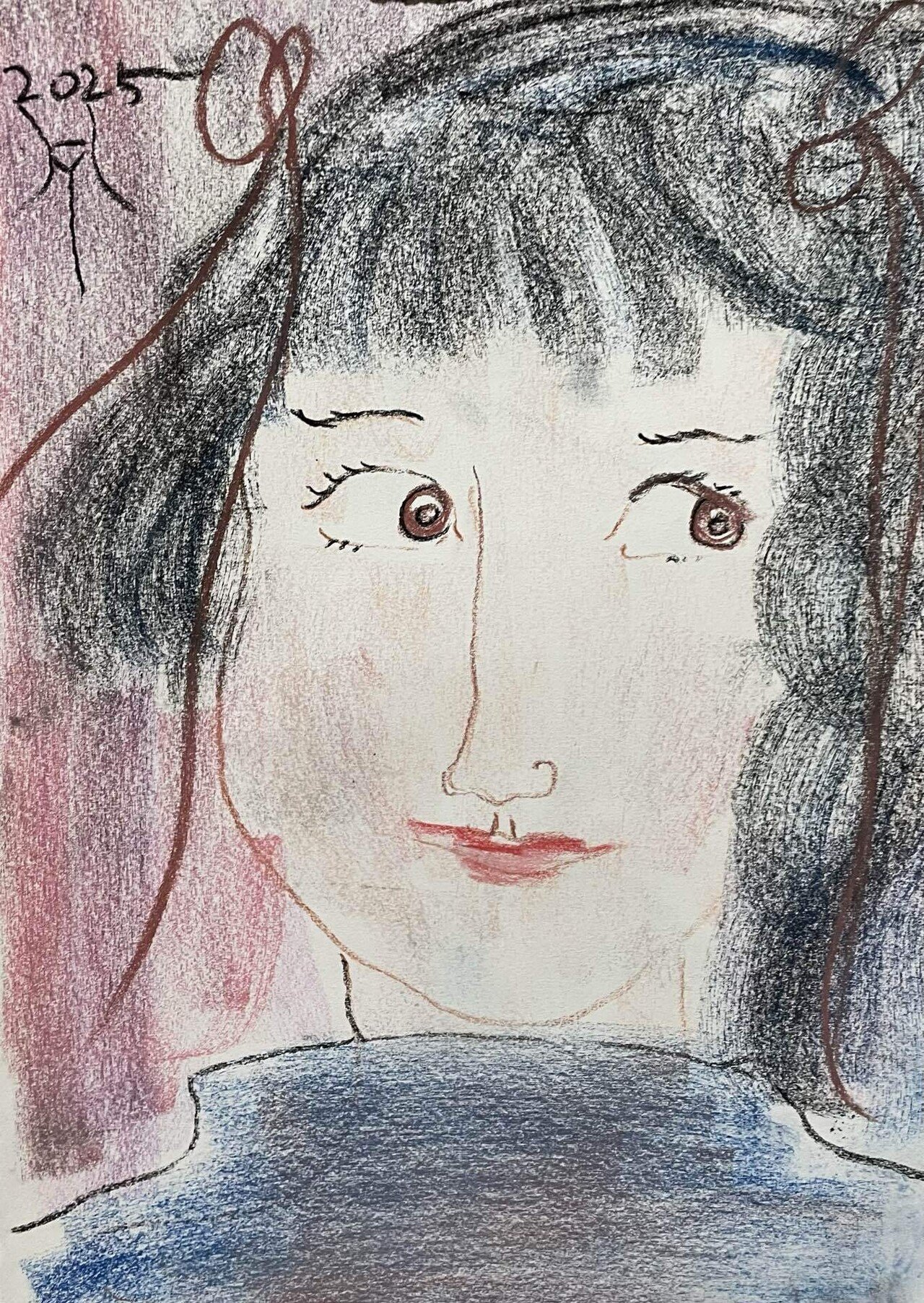 抽象的なパステル画人物hagemaru作 パステル画564 画:本多裕樹｜本多裕樹