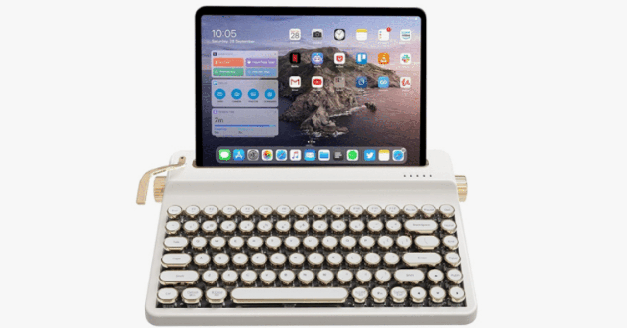 YUNZII QL75 タイプライターキーボード（ホワイト・オニキス