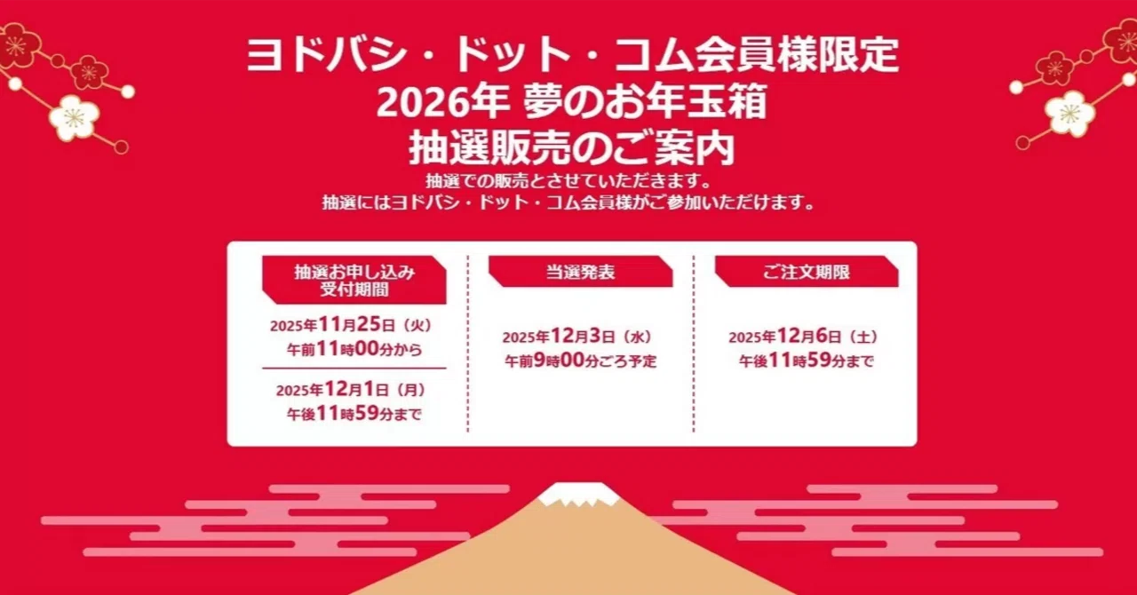(ヨドバシカメラ)2026年夢のお年玉箱美容健康の夢(中抜きなし) 2026年 夢のお年玉箱抽選販売がはじまった！オススメ商品の考察と紹介