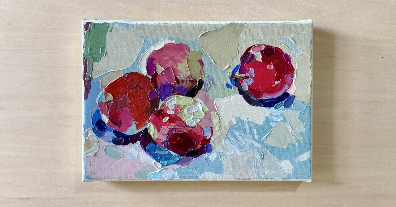 アクリル絵画 赤い果実 青いフレーム 版画 鈴木英人 「イタリア育ちの赤い果実」 シリアルナンバー入り