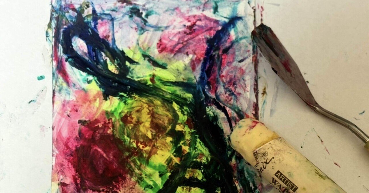 水溶性油絵スティックを置いてみる｜うちゅ。