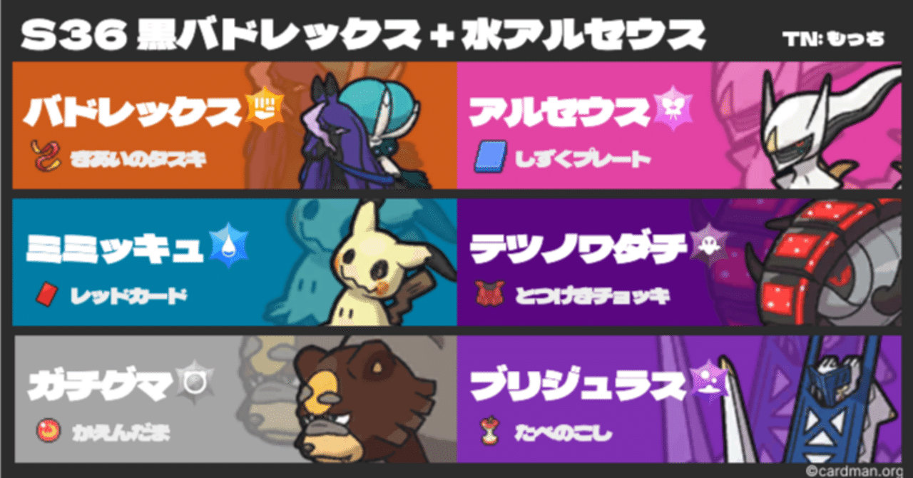 ポケモンSV S36 最終809位 恥神水アルセウス始動｜もっち