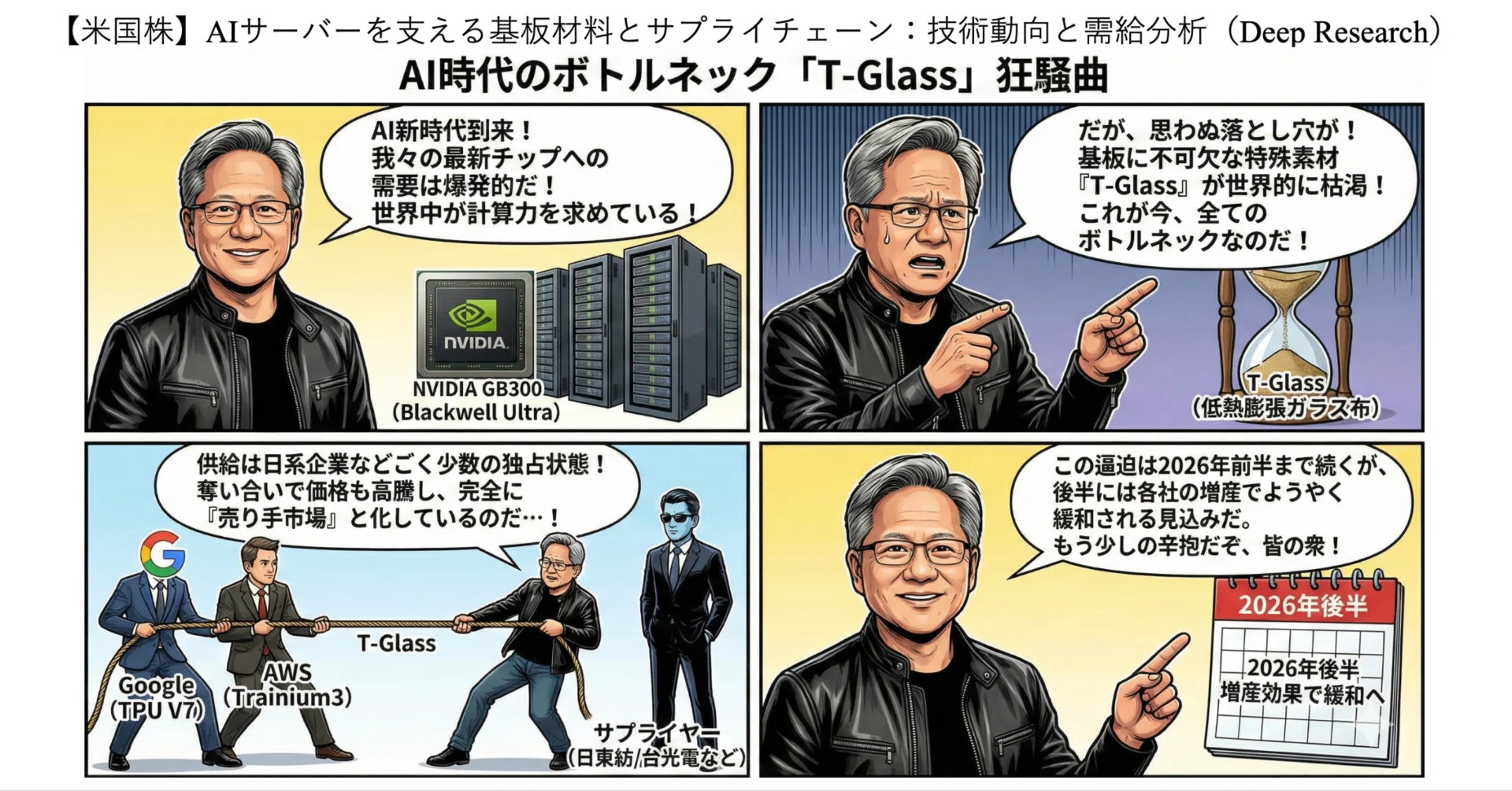 高周波対応基板材料の開発動向と応用展開 米国株】AIサーバーを支える基板材料とサプライチェーン：技術動向と