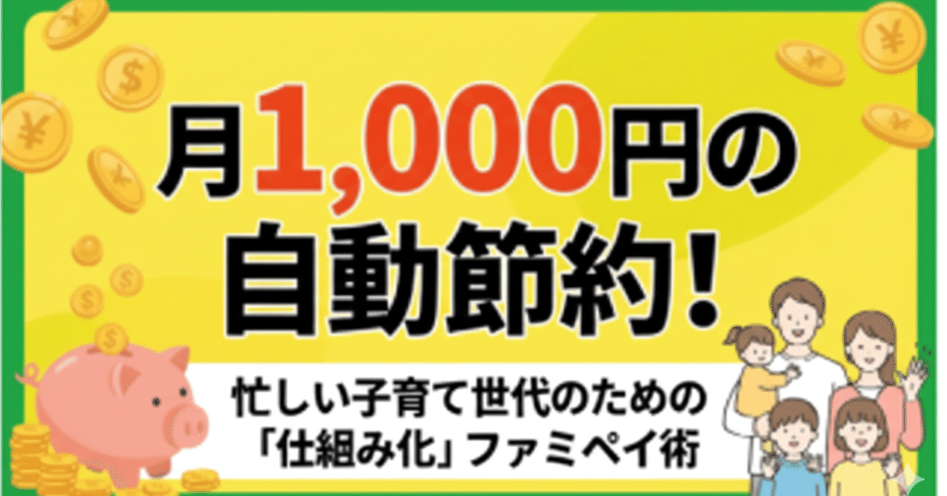 月1,000円の自動節約】忙しい子育て世代のファミペイ活用術｜キトー(Kito)