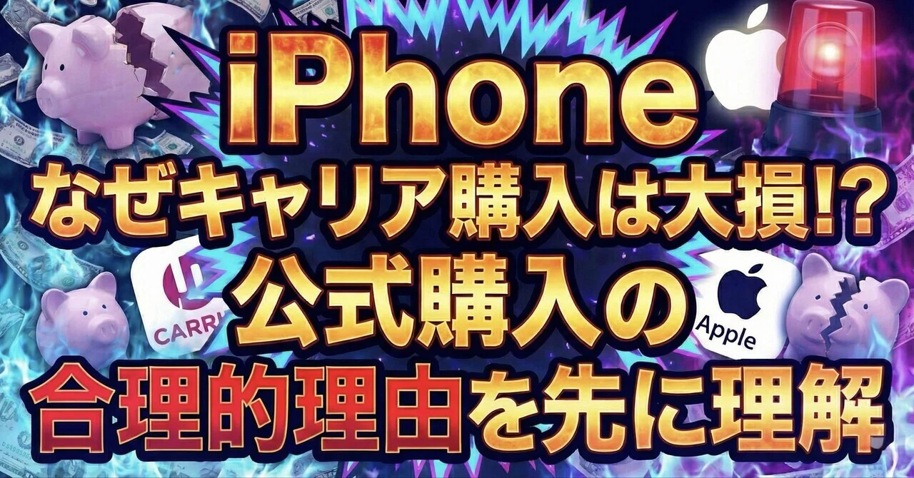 iPhone】なぜキャリア購入は大損！？公式購入の合理的理由を先に理解｜水音