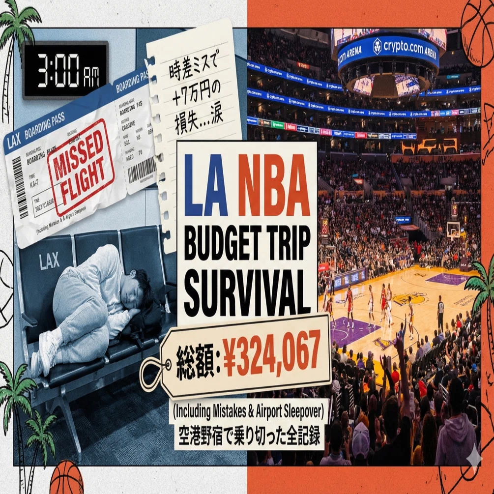 LA4泊6日で25万？！】NBA2試合大学生の観戦記録｜MASTERムートン