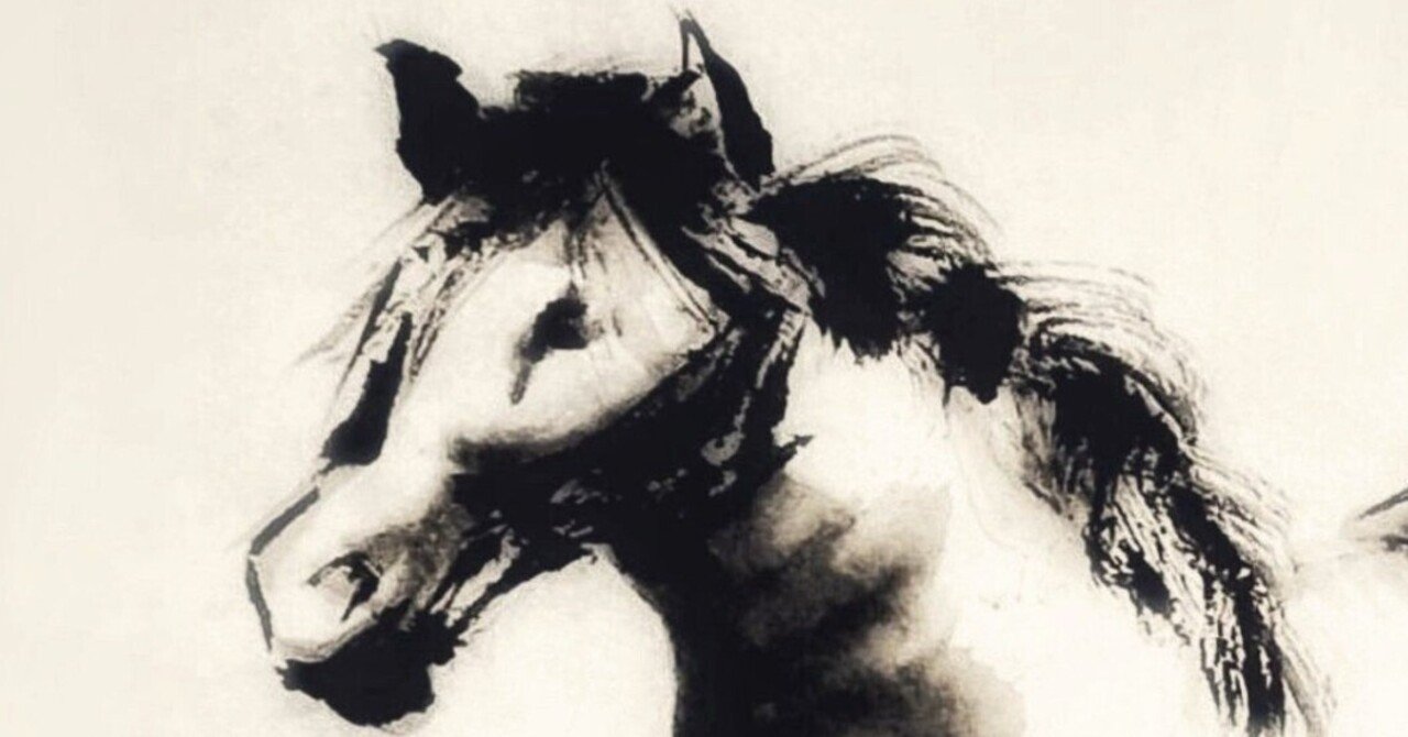 馬』水墨画｜せきぞう、