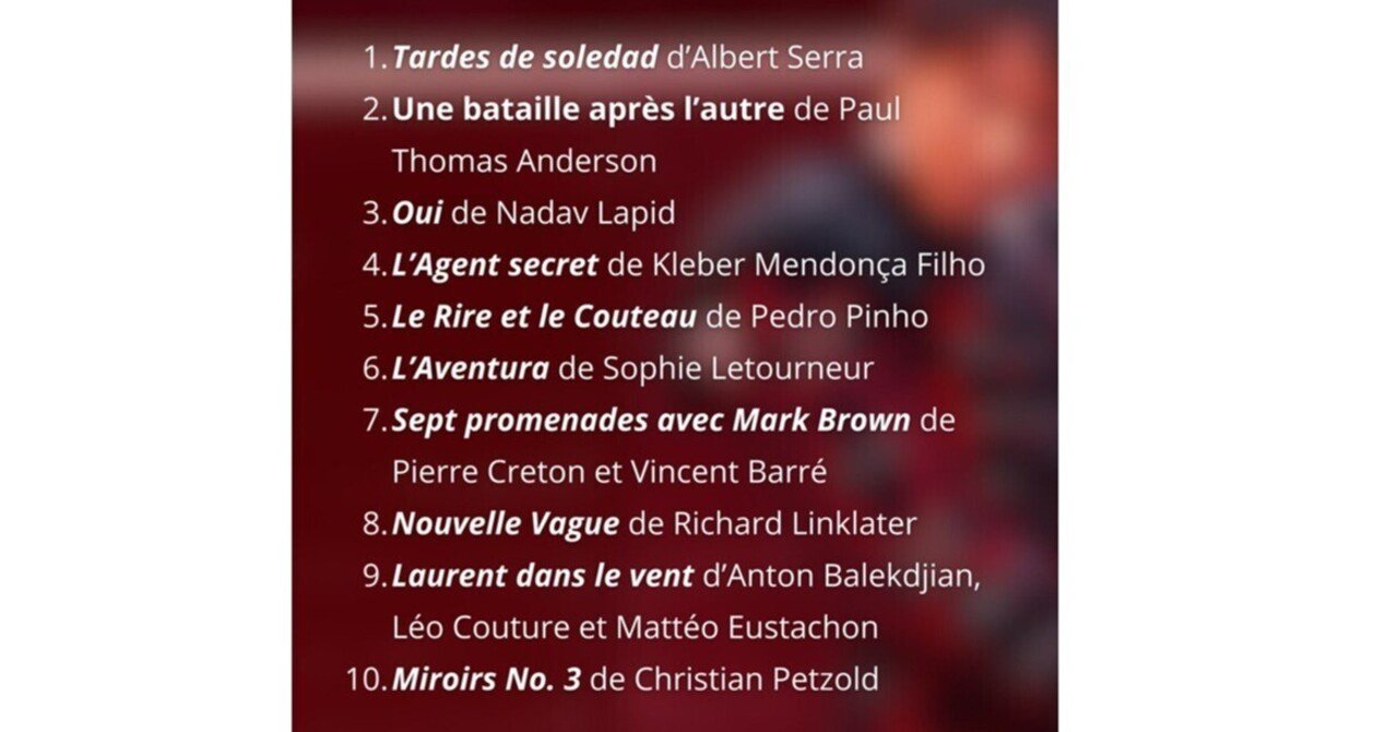 カイエ・デュ・シネマ 歴代トップ10 完全版(1951~2025