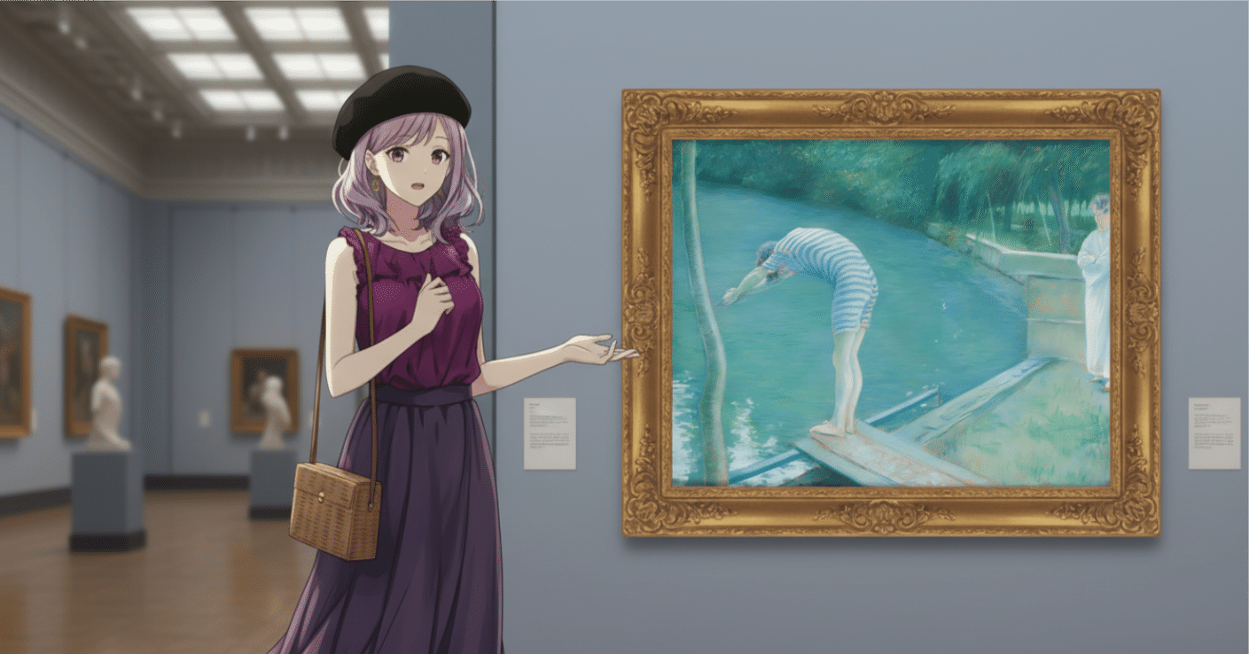 絵画紹介】飛び込む1秒前！ 19世紀の「日常」が逆に新しい《泳ぐ人 by