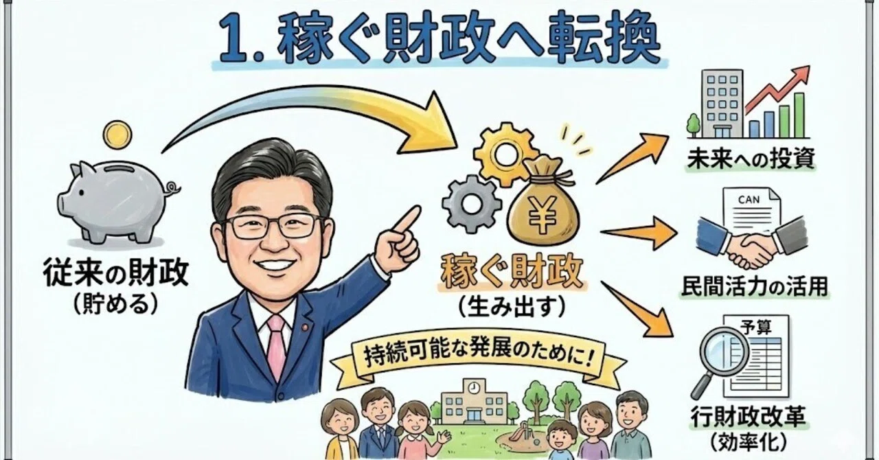 重点政策 1・稼ぐ財政へ転換】なぜ、市役所が「稼ぐ」のか？ 〜「再建