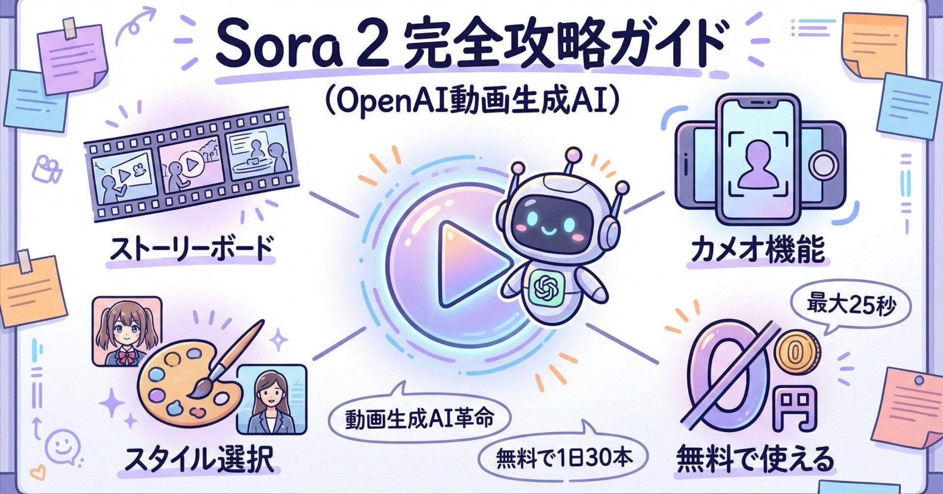 2025年11月最新】OpenAI Sora 2 完全攻略ガイド｜動画生成AIの革命が